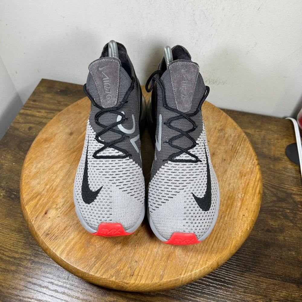 Nike Air Max 270 Flyknit Mens Grey Black Orange AO1023-004 Running Shoes Size 8